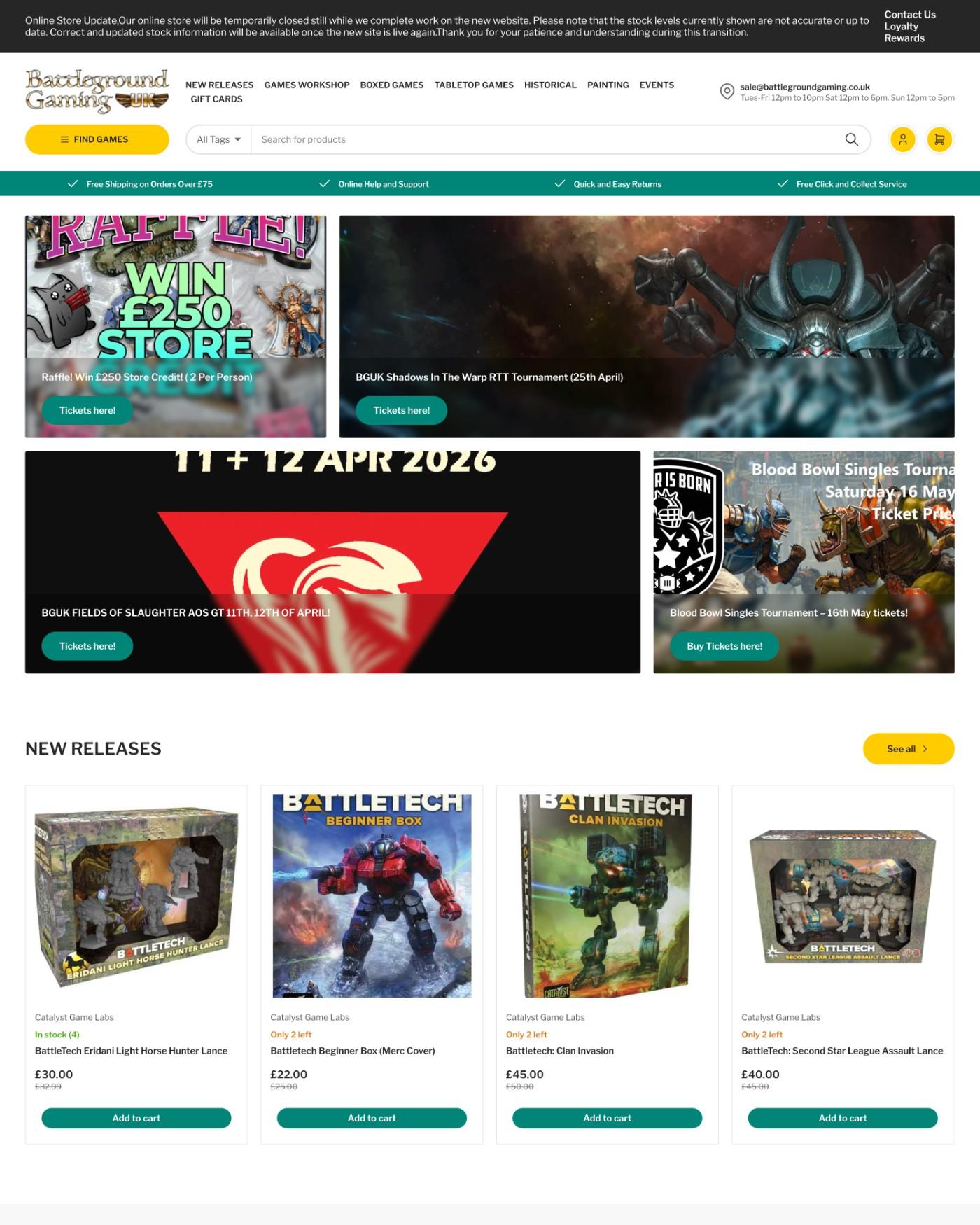 Battleground Gaming website