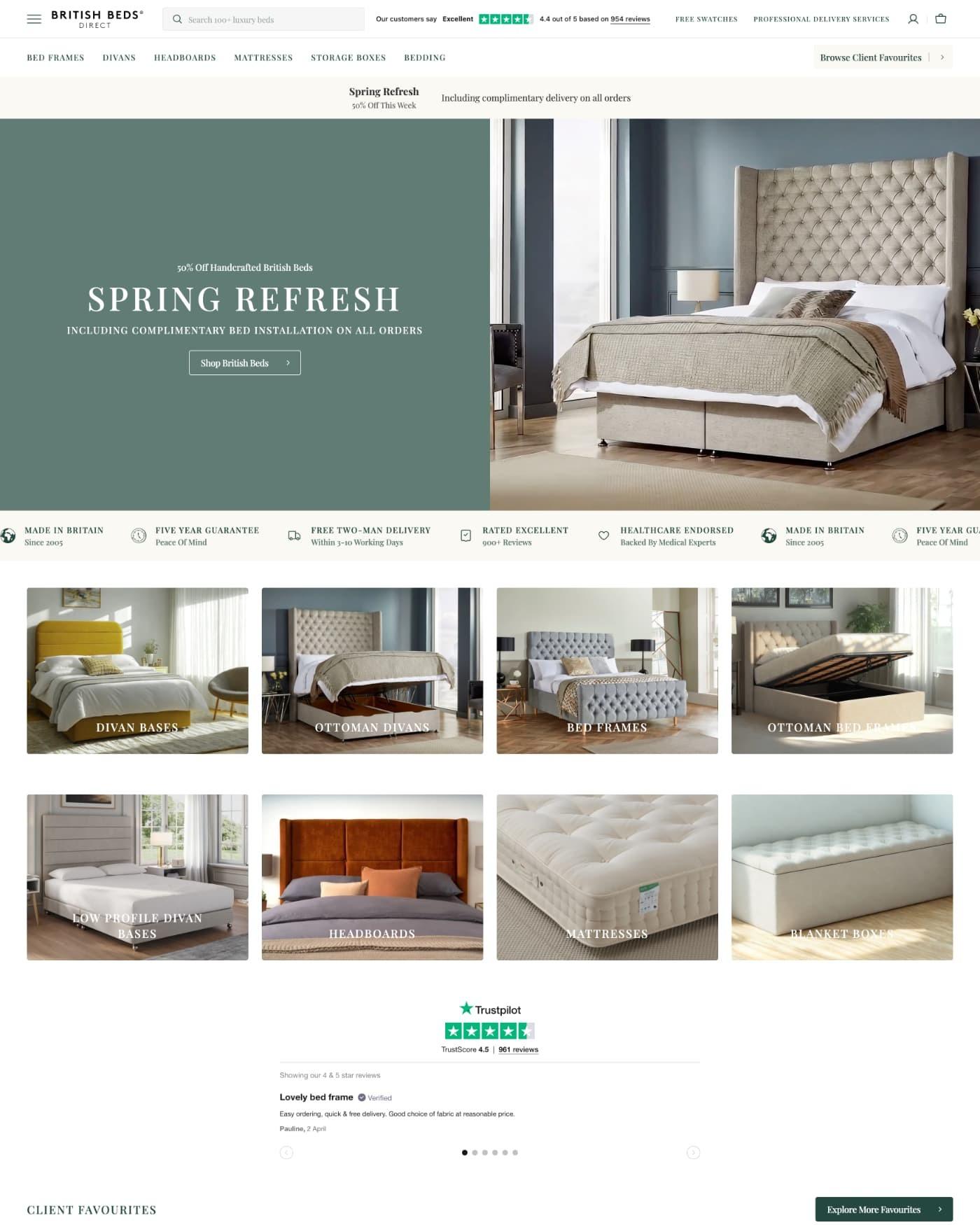 British Beds Direct website