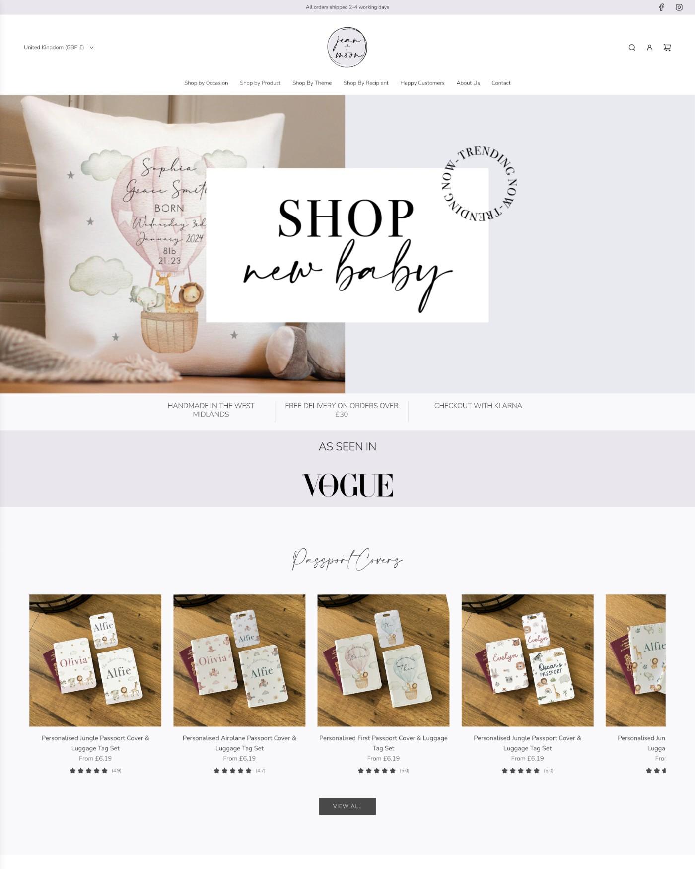Jean and Moon website