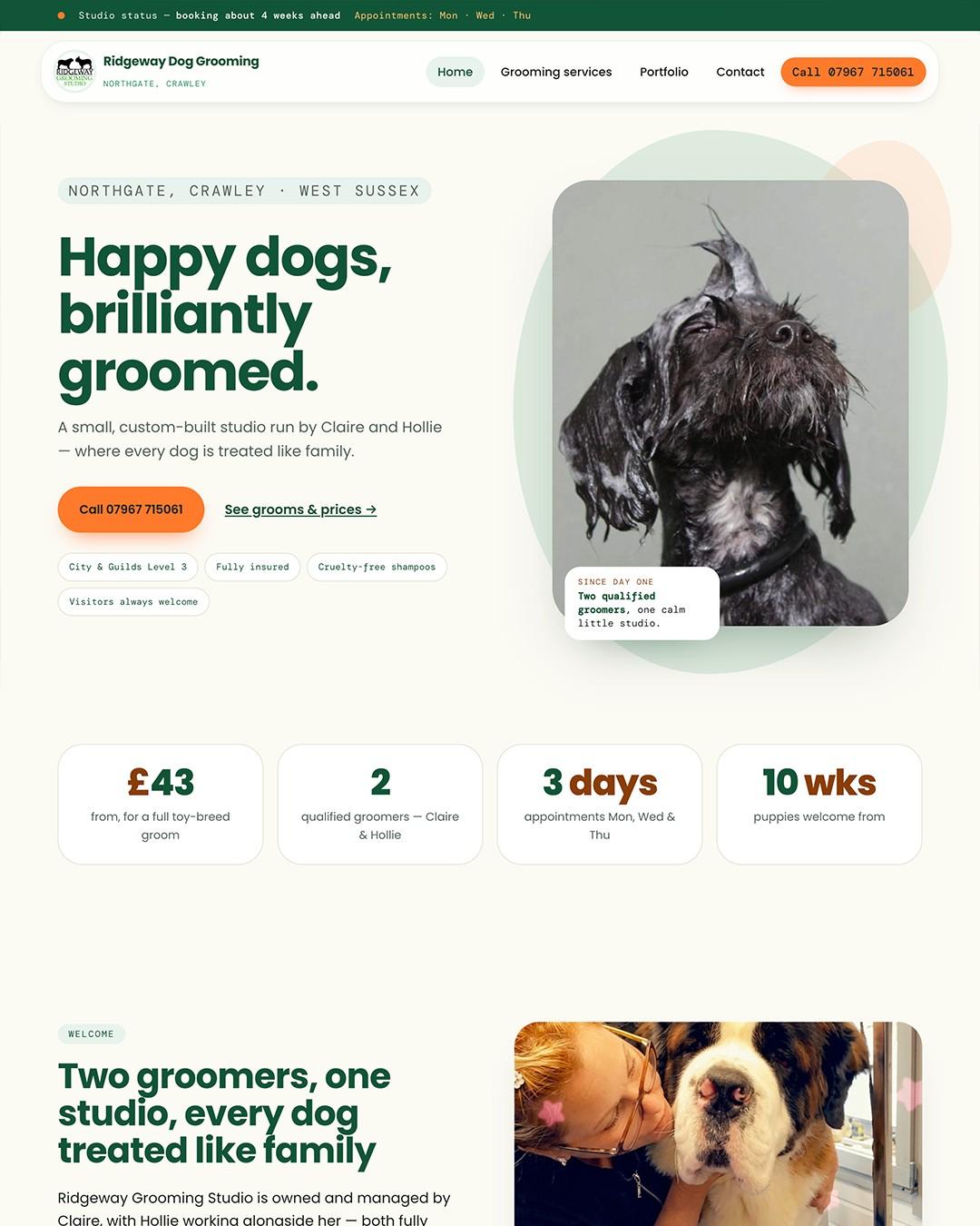 Ridgeway Dog Grooming website