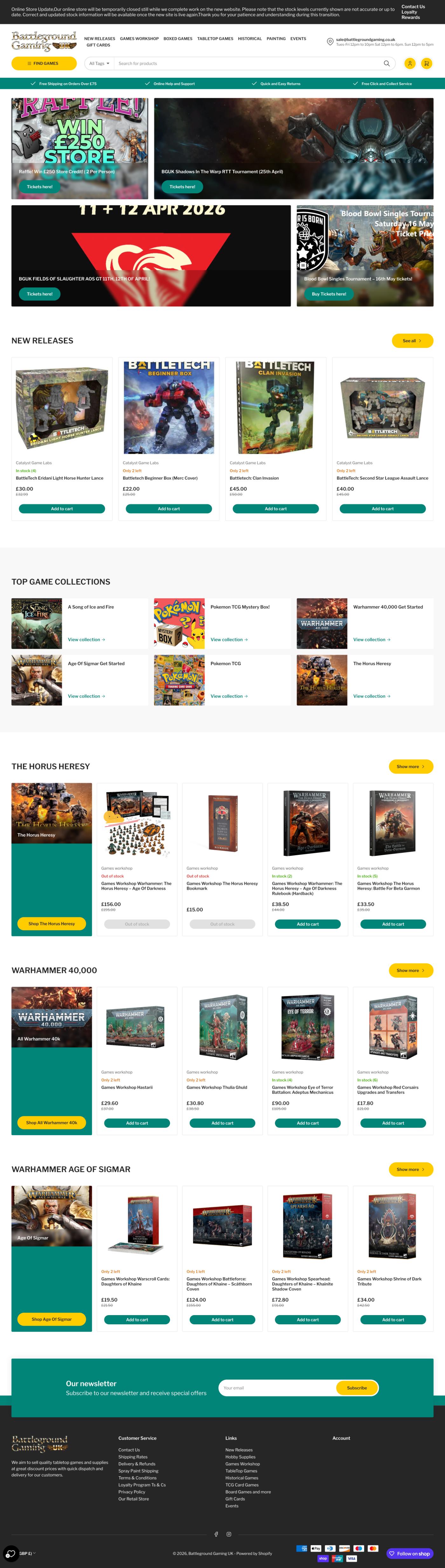Battleground Gaming — E-Commerce