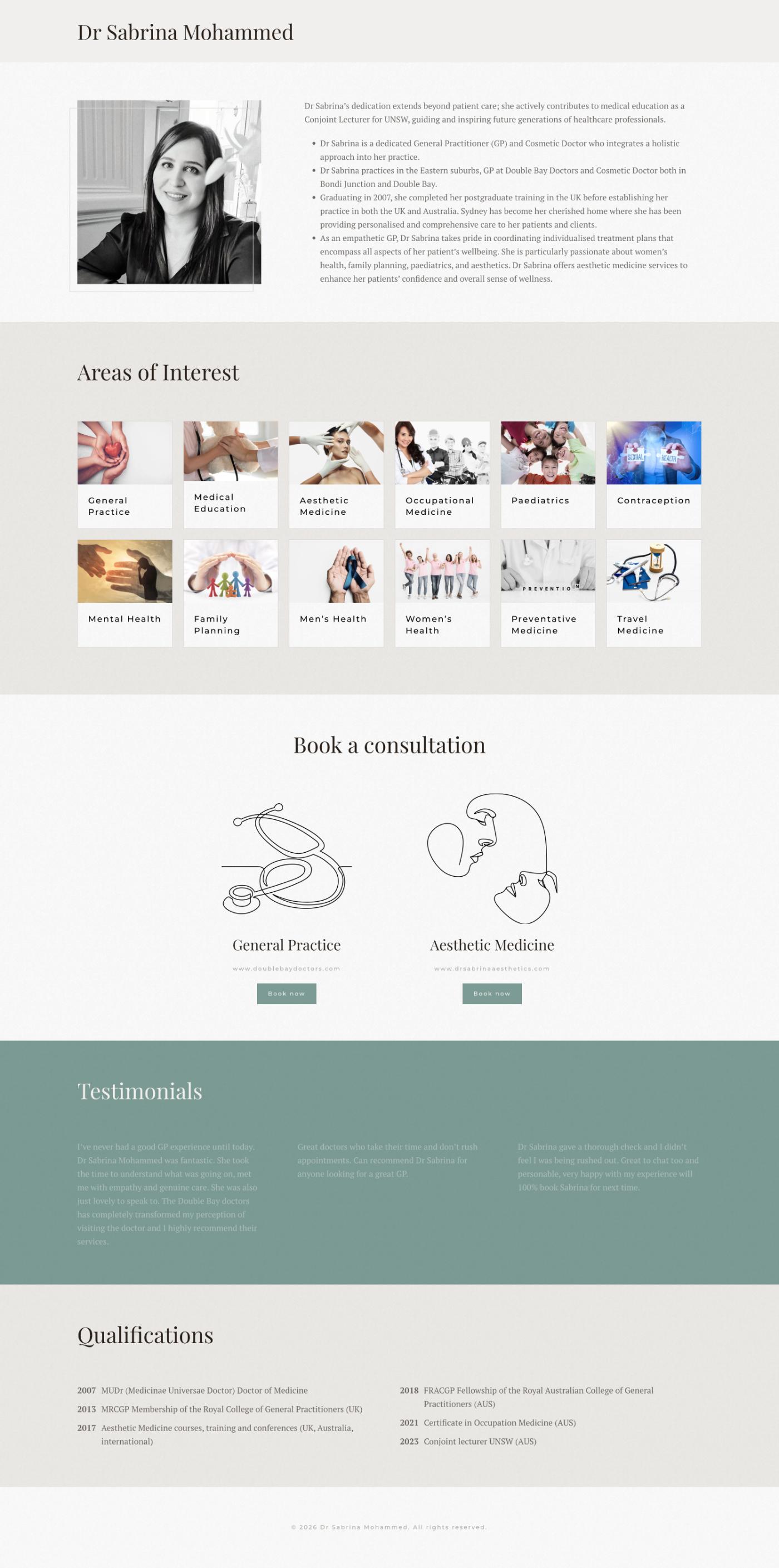 Dr Sabrina Mohammed — Creative